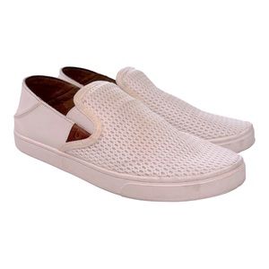 OLUKAI Pehuea White Slip On Loafer Shoes Size 7.5